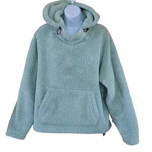 Cozy Sherpa Hoodie Small Mint Green Comfy Warm Pullover Snuggly Delight